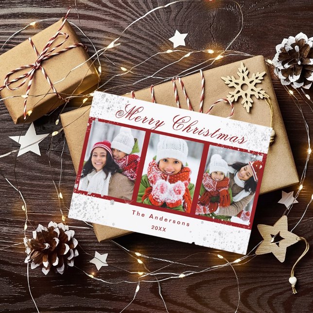 Christmas photo red white glitter sparkle modern (Creator Uploaded)