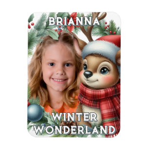 Christmas Photo Reindeer Winter Wonderland Magnet