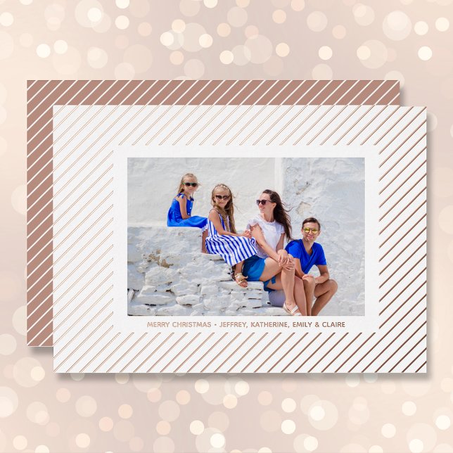 Christmas Photo Rose Gold Pinstripe (Creator Uploaded)