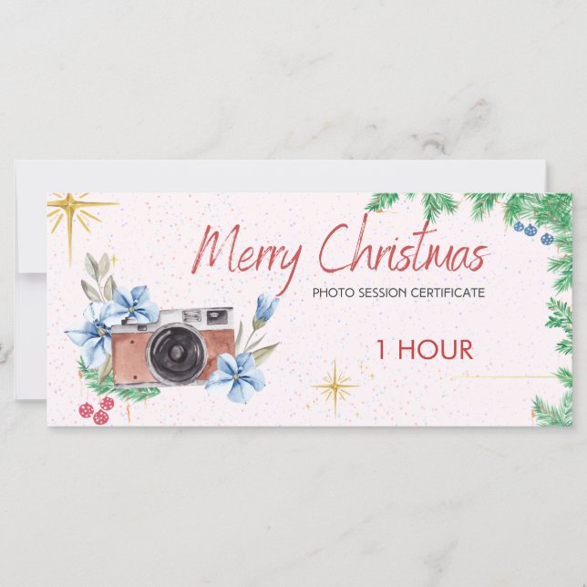 christmas photo session voucher, gift card (Front)