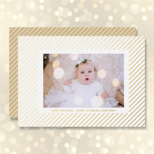 Christmas Photo Silver Pinstripe