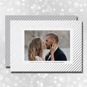 Christmas Photo Silver Pinstripe
