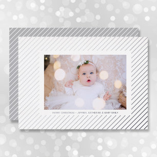 Christmas Photo Silver Pinstripe