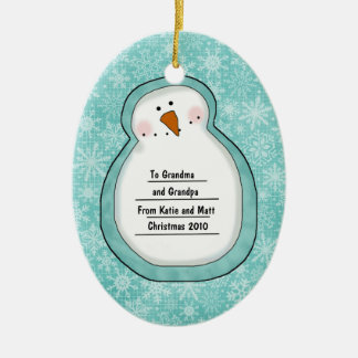 Christmas Photo Snowman Custom Photo Ceramic Tree Decoration