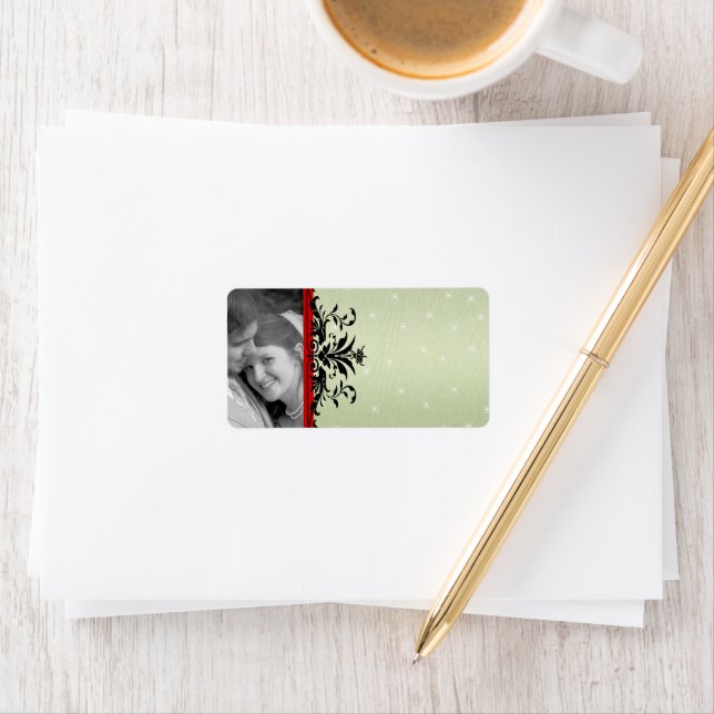Christmas Photo  Swirl  Address Labels - (Insitu)