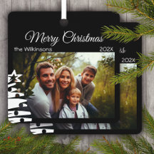 Christmas Photo Template Black Minimal Holiday 