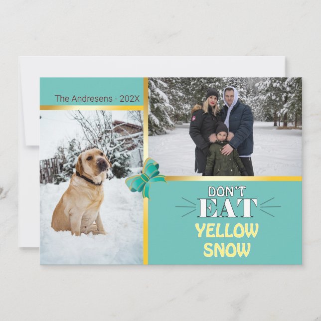 Christmas Photo Template Don't Eat Yellow Snow (Front)