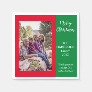 Christmas photo template napkin