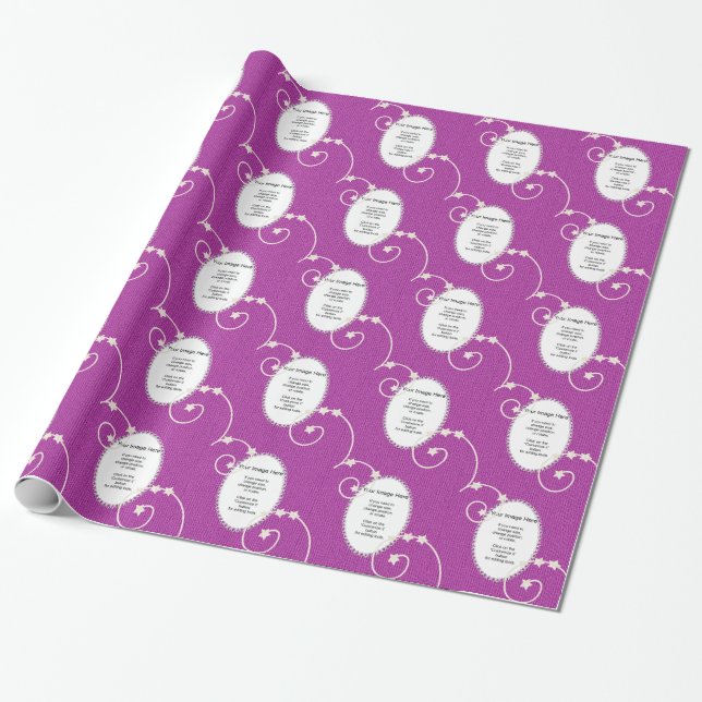 Christmas Photo Template - Orchid Knit Pattern Wrapping Paper (Unrolled)