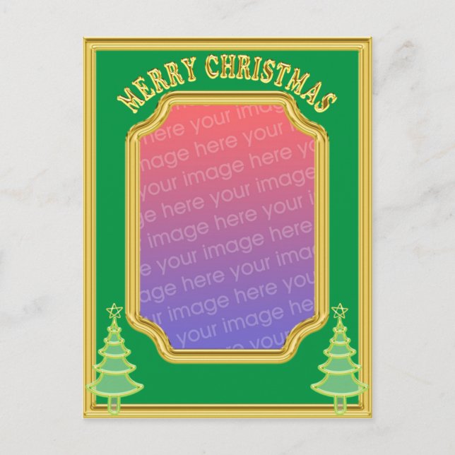 Christmas photo template Postcard (Front)