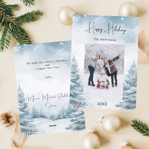 Christmas photo winter landscape holiday card