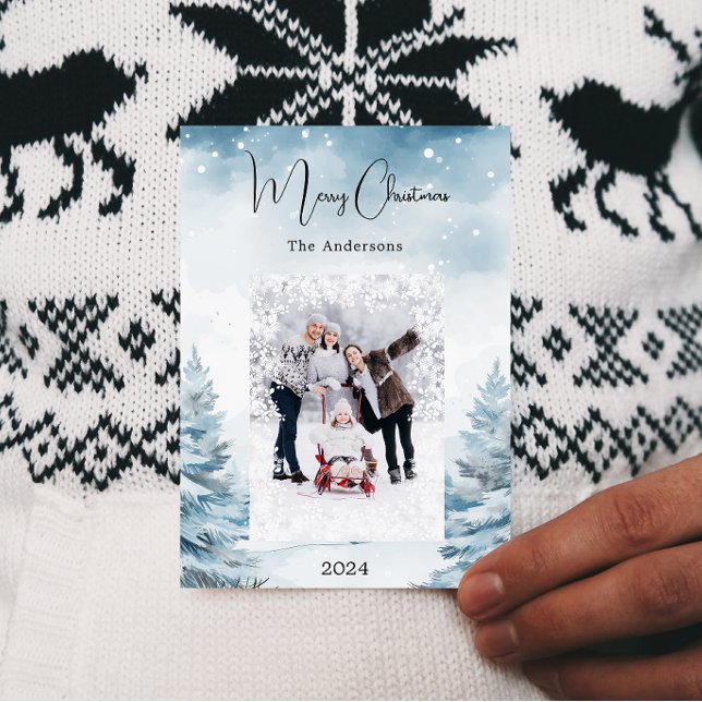 Christmas photo winter landscape holiday card (Creator Uploaded)