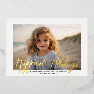 Christmas Photo - with Happiest Holidays in Gold