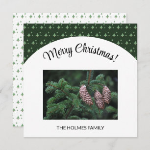 Christmas Photo With Illustrated Tree Pattern