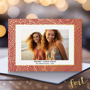 Christmas Photo with Textured Gold Border