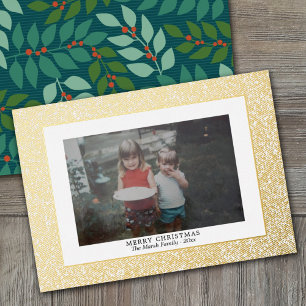 Christmas Photo with Textured Gold Border in Foil