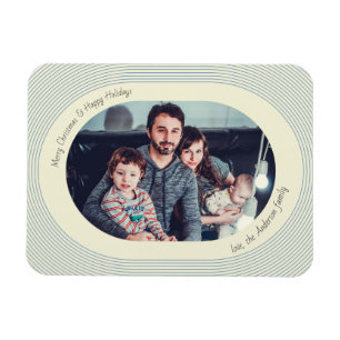 Christmas Photocard Playful Design Oval Photo Magnet