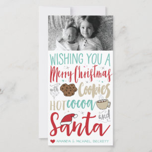 Christmas Photocard - Santa, Cookies, Hot Chocolat Holiday Card