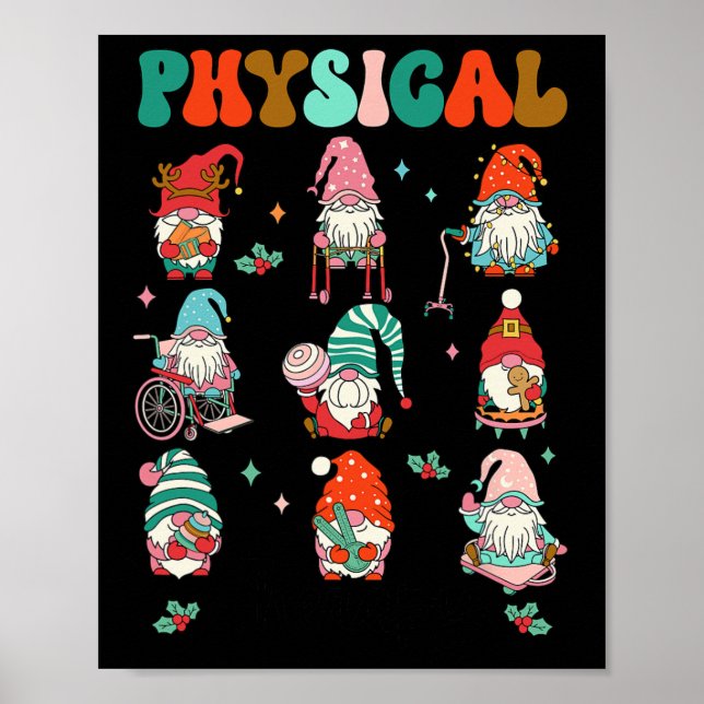 Christmas Physical Therapy Christmas Gnome Physica Poster (Front)