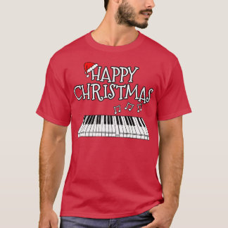 Christmas Piano Pianist Musician Santa Hat Xmas 20 T-Shirt
