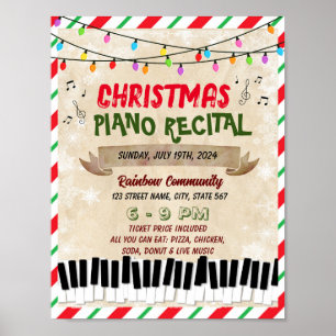 Christmas Piano Recital school event template Poster