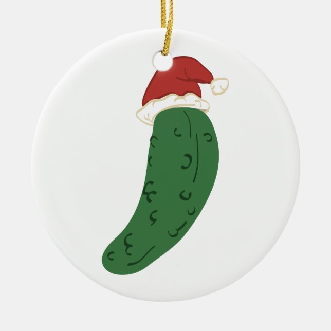 Christmas Pickle Ceramic Tree Decoration (Front)
