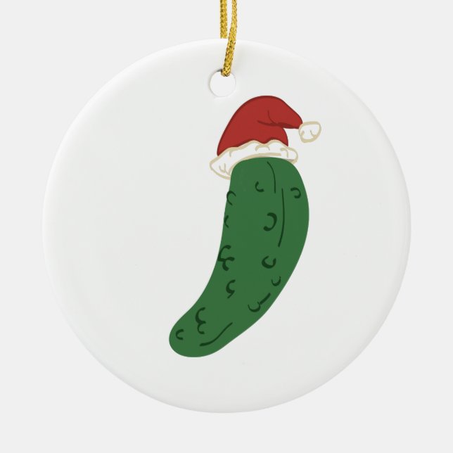 Christmas Pickle Ceramic Tree Decoration (Front)