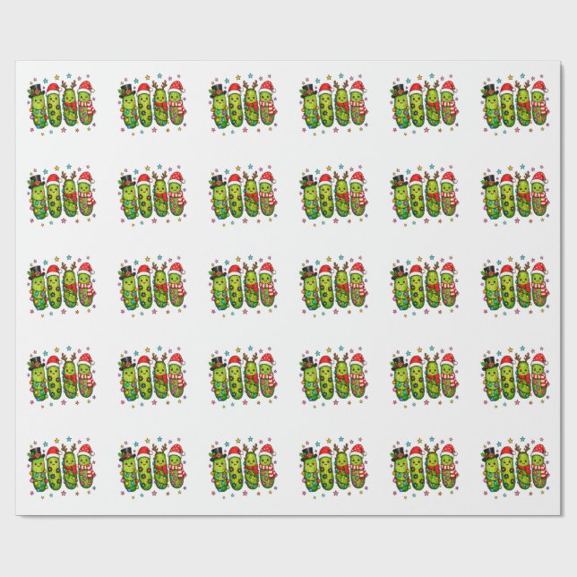 Christmas Pickle Crew Wrapping Paper (Flat)