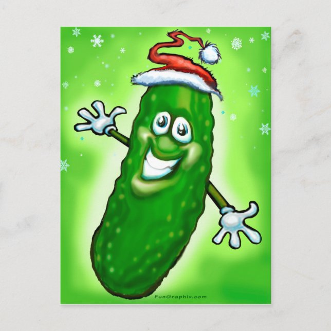 Christmas Pickle Holiday Postcard (Front)