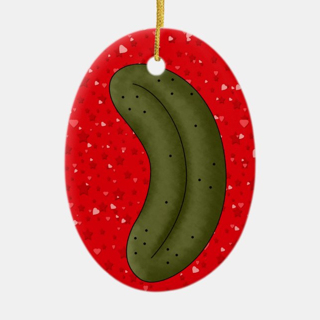 Christmas Pickle Legend 2 Ceramic Tree Decoration (Front)