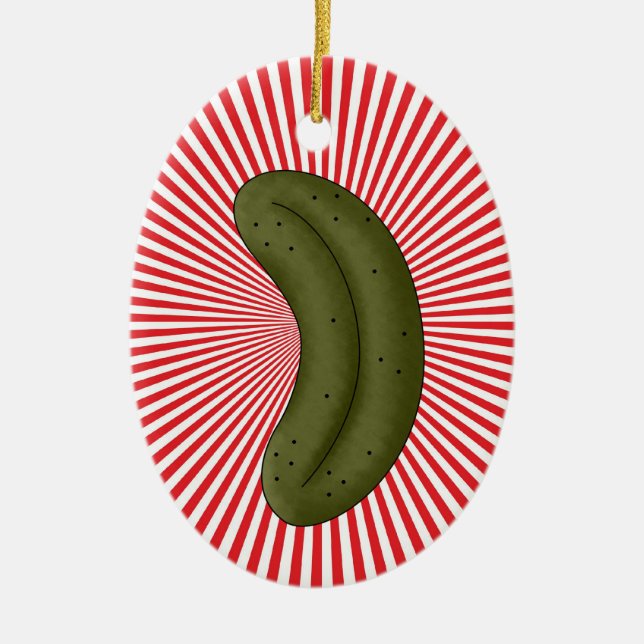 Christmas Pickle Legend Ceramic Tree Decoration (Front)