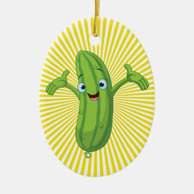 Christmas Pickle Legend Ceramic Tree Decoration (Front)