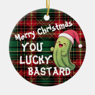 Christmas Pickle Lucky Bastard Ceramic Tree Decoration
