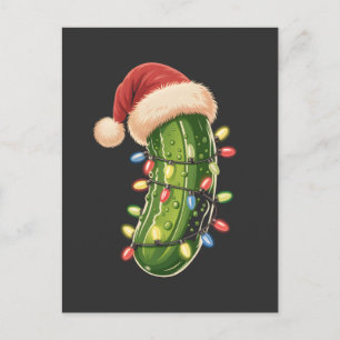 Christmas Pickle Pickle In Xmas Light Pickle  Announcement Postcard