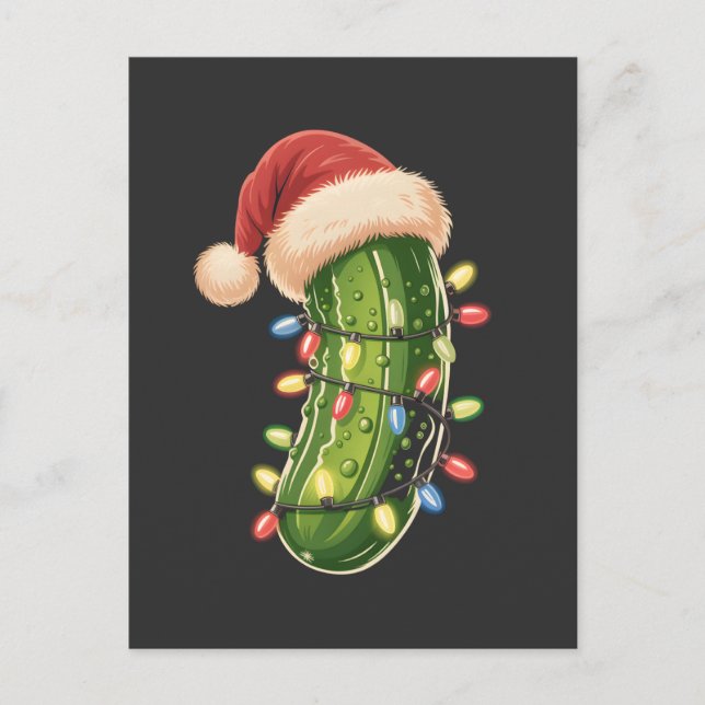 Christmas Pickle Pickle In Xmas Light Pickle  Postcard (Front)