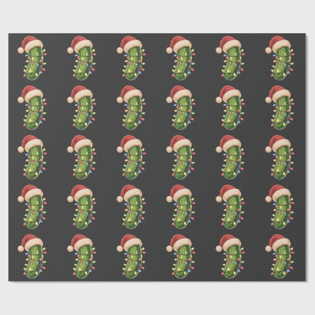 Christmas Pickle Pickle In Xmas Light Pickle  Wrapping Paper (Flat)