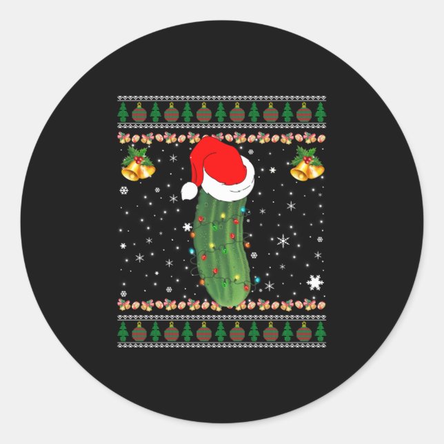 Christmas Pickle - Ugly Sweater I Found the Pickle Classic Round Sticker (Front)