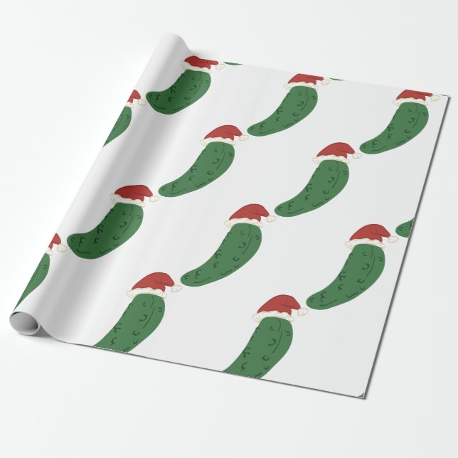 Christmas Pickle Wrapping Paper (Unrolled)