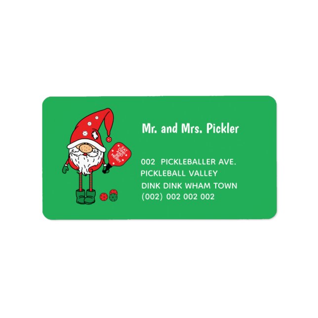 Christmas pickleball  address label (Front)