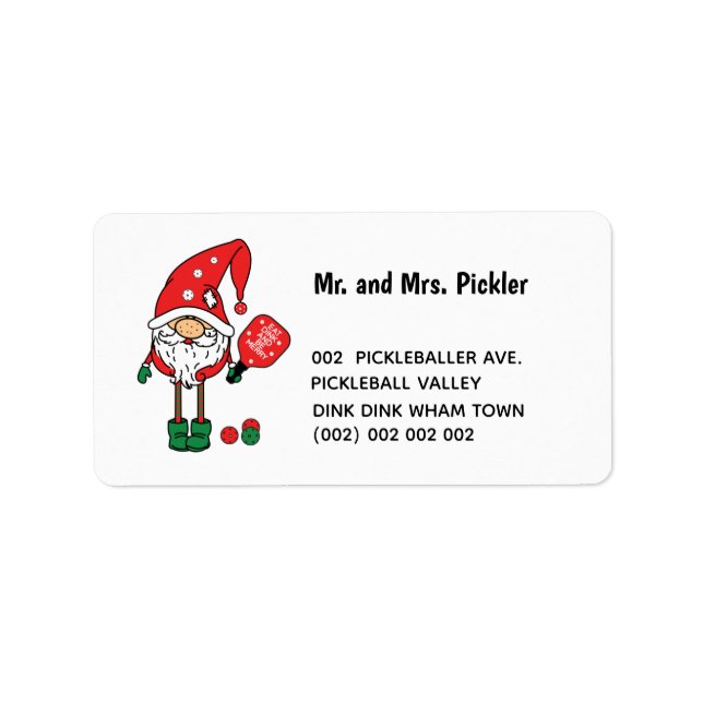 Christmas pickleball address  label (Front)