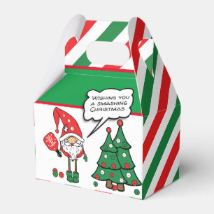 Christmas pickleball dwarfs, custom text gable favour box