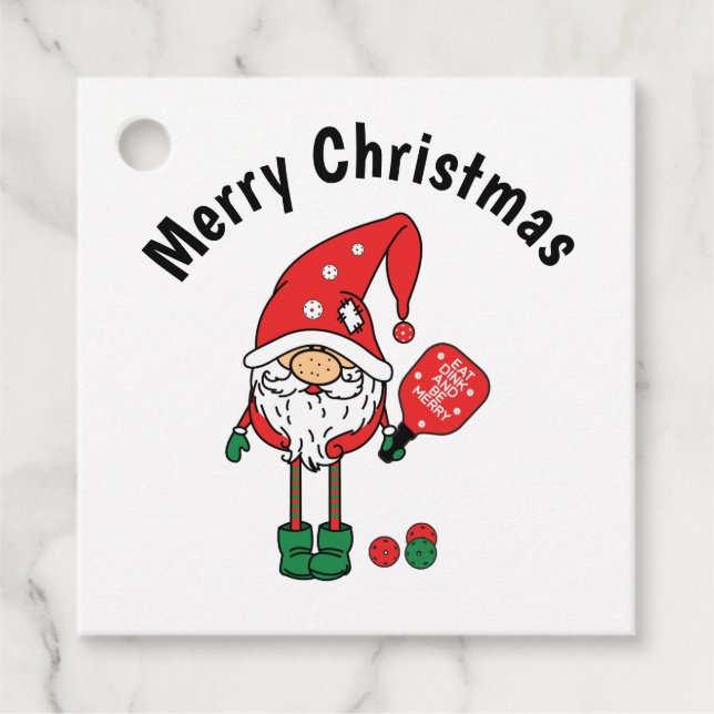 Christmas pickleball favour tags (Front)