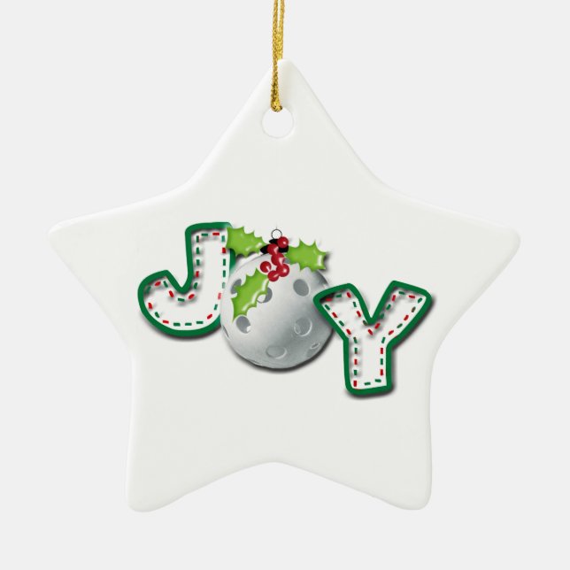 Christmas PIckleball Joy Ceramic Tree Decoration (Front)