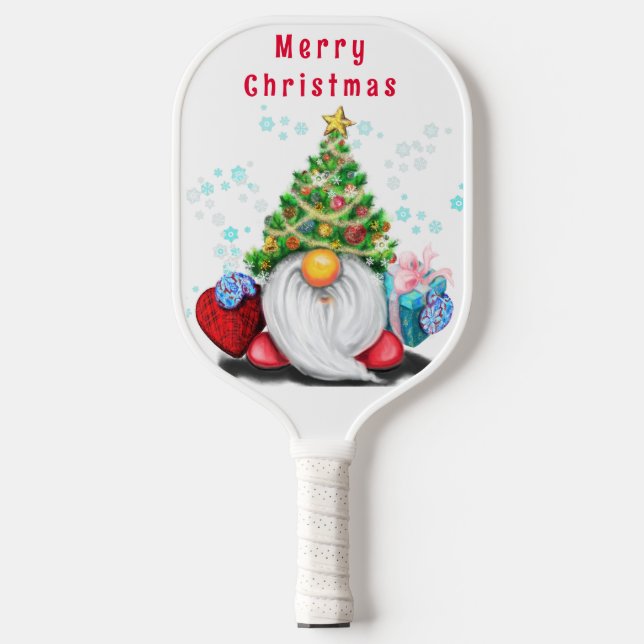 Christmas Pickleball Paddle Gnome with Heart Gift (Front)