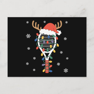 Christmas Pickleball Paddle Reindeer Antlers Xmas Holiday Postcard