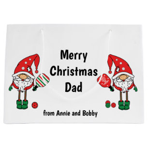 Christmas pickleball personalised   large gift bag