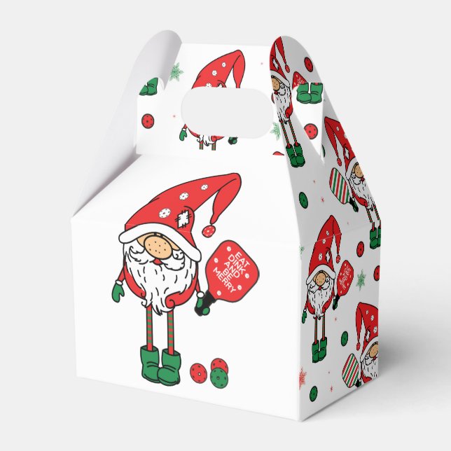 Christmas pickleball  Santa gable Favour Box (Front Side)