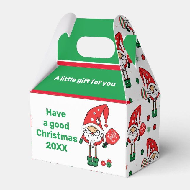 Christmas pickleball  Santa gable Favour Box (Front Side)