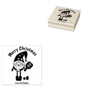 Christmas pickleball  square rubber stamp