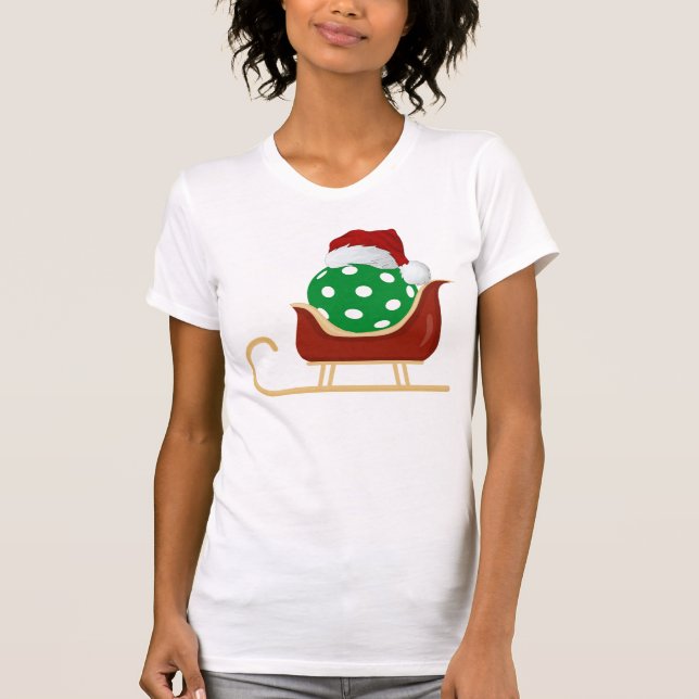 Christmas Pickleball Tshirt | Santa's Sleigh (Front)